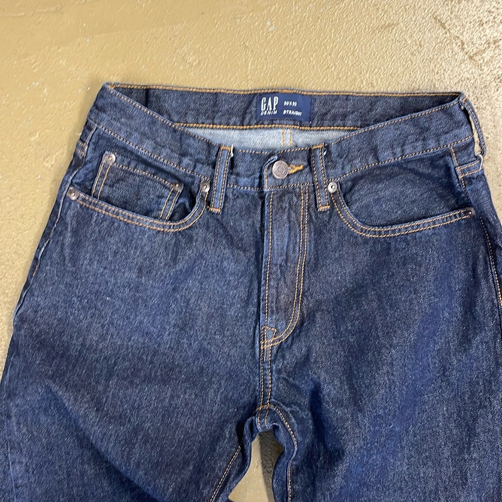 GAP Straight Dark Wash Denim Jeans 30x32 - Picture 2 of 10